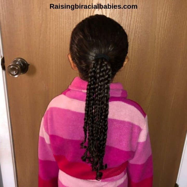 Ponytail With Braids Tutorial An Easy Hairstyle For Mixed Race Curly Hair Raising Biracial Babies